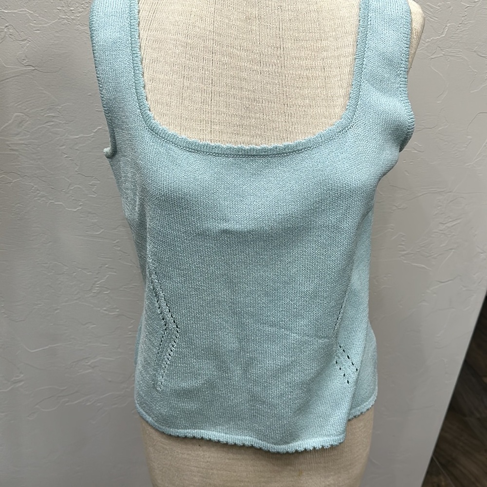 St.John blue sweater tank top size small